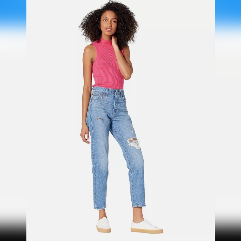 Levi's Womens Athens Asleep Wedgie High-Rise Ripped Icon Jeans Size 29